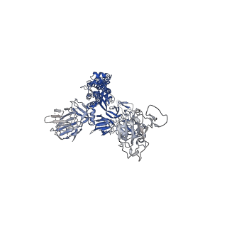 22127_6xcm_B_v1-1
Structure of the SARS-CoV-2 spike glycoprotein in complex with the C105 neutralizing antibody Fab fragment (state 1)
