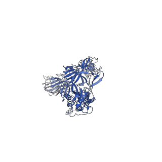 22254_6xm3_B_v1-1
Structure of SARS-CoV-2 spike at pH 5.5, single RBD up, conformation 1