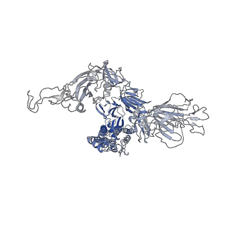 33346_7xoe_B_v1-0
Cryo-EM structure of S glycoprotein encoded by the Covid-19 mRNA vaccine candidate RQ3013 (Prefusion state)