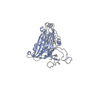 33373_7xpg_A_v1-2
Cryo-EM structure of the T=3 lake sinai virus 1 (delta-N48) virus-like capsid at pH 6.5