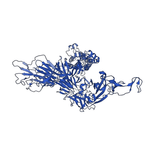 33453_7xtz_A_v1-1
Structure of SARS-CoV-2 Spike Protein with Engineered x3 Disulfide (x3(D427C, V987C) and single Arg S1/S2 cleavage site), Locked-1 Conformation