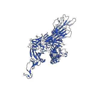 33453_7xtz_B_v1-1
Structure of SARS-CoV-2 Spike Protein with Engineered x3 Disulfide (x3(D427C, V987C) and single Arg S1/S2 cleavage site), Locked-1 Conformation