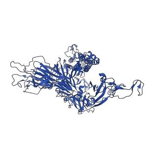 33454_7xu0_A_v1-1
Structure of SARS-CoV-2 Spike Protein with Engineered x3 Disulfide (x3(D427C, V987C) and single Arg S1/S2 cleavage site), Locked-211 Conformation