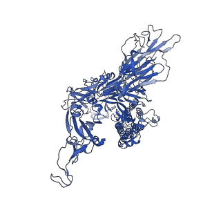 33458_7xu4_B_v1-1
Structure of SARS-CoV-2 D614G Spike Protein with Engineered x3 Disulfide (x3(D427C, V987C) and single Arg S1/S2 cleavage site), Locked-2 Conformation