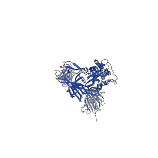 33698_7ya0_A_v1-1
Cryo-EM structure of hACE2-bound SARS-CoV-2 Omicron spike protein with L371S, P373S and F375S mutations (S-6P-RRAR)