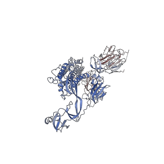 33742_7ycy_C_v1-0
SARS-CoV-2 Omicron 1-RBD up Spike trimer complexed with three XG005 molecules