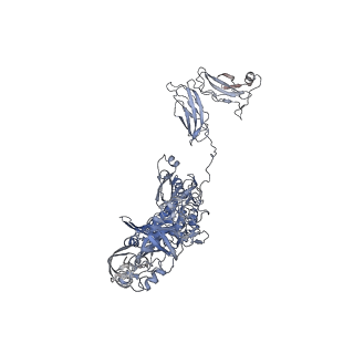 14799_7zn2_c_v1-1
Tail tip of siphophage T5 : full complex after interaction with its bacterial receptor FhuA