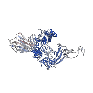11329_6zox_B_v1-0
Structure of Disulphide-stabilized SARS-CoV-2 Spike Protein Trimer (x2 disulphide-bond mutant, G413C, V987C, single Arg S1/S2 cleavage site)