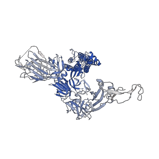 11333_6zp1_C_v1-0
Structure of SARS-CoV-2 Spike Protein Trimer (K986P, V987P, single Arg S1/S2 cleavage site) in Closed State